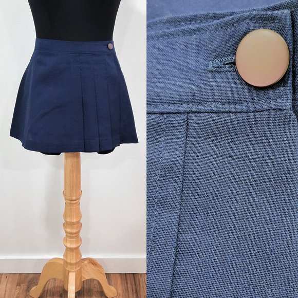 Vintage Dresses & Skirts - Vtg 60s navy blue wrap tennis skirt - Handmade